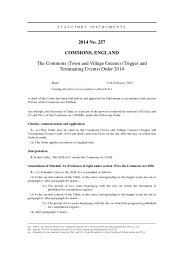 Commons (Town and Village Greens) (Trigger and Terminating Events) Order 2014