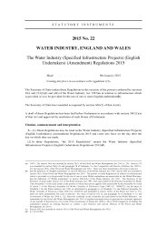 Water Industry (Specified Infrastructure Projects) (English Undertakers) (Amendment) Regulations 2015