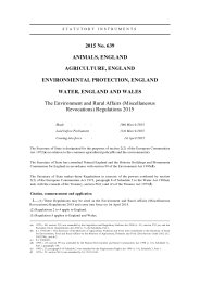 Environmental Protection and Rural Affairs (Miscellaneous Revocations) Regulations 2015