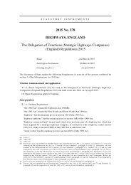 Delegation of Functions (Strategic Highways Companies) (England) Regulations 2015