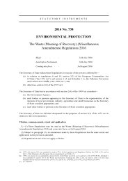 Waste (Meaning of Recovery) (Miscellaneous Amendments) Regulations 2016