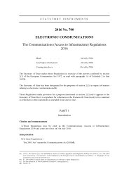 Communications (Access to Infrastructure) Regulations 2016