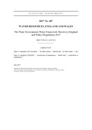 Water Environment (Water Framework Directive) (England and Wales) Regulations 2017 (Includes correction slip issued May 2017)