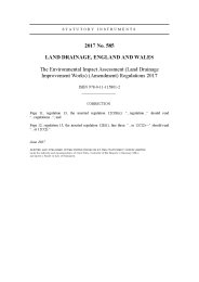 Environmental Impact Assessment (Land Drainage Improvement Works) (Amendment) Regulations 2017 (Includes correction slip issued June 2017)