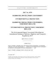 Environmental Impact Assessment (Miscellaneous Amendments Relating to Harbours, Highways and Transport) Regulations 2017 (Includes correction slip issued November 2017)