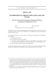 Environmental Permitting (England and Wales) (Amendment) Regulations 2018
