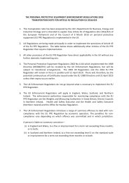 Transposition Note to the Personal Protective Equipment (Enforcement) Regulations 2018. SI 2018/390. Transposition Note for Article 45 Regulation EU 2016/425