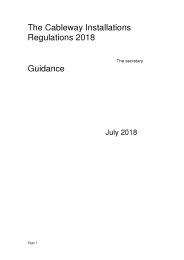 Cableway Installations Regulations 2018. SI 2018/816. Guidance