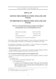Environmental Permitting (England and Wales) (Amendment) (EU Exit) Regulations 2019