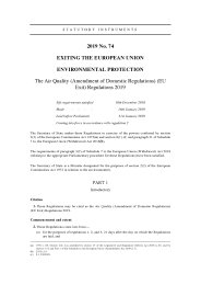 Air Quality (Amendment of Domestic Regulations) (EU Exit) Regulations 2019