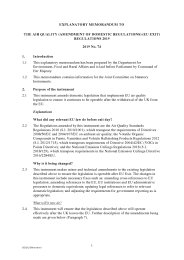 Explanatory Memorandum to the Air Quality (Amendment of Domestic Regulations) (EU Exit) Regulations 2019. SI 2019/74