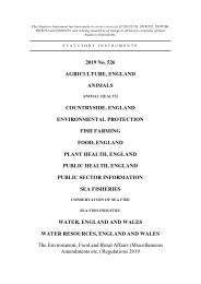 Environment, Food and Rural Affairs (Miscellaneous Amendments etc.) Regulations 2019