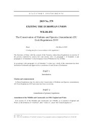 Conservation of Habitats and Species (Amendment) (EU Exit) Regulations 2019