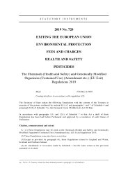 Chemicals (Health and Safety) and Genetically Modified Organisms (Contained Use) (Amendment etc.) (EU Exit) Regulations 2019