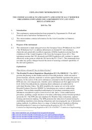 Explanatory Memorandum to the Chemicals (Health and Safety) and Genetically Modified Organisms (Contained Use) (Amendment etc.) (EU Exit) Regulations 2019. SI 2019/720