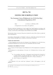 European Union (Withdrawal) Act 2018 (Exit Day) (Amendment) Regulation 2019