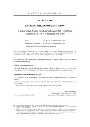 European Union (Withdrawal) Act 2018 (Exit Day) (Amendment) (No. 3) Regulation 2019