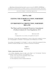 Waste and Environmental Protection (Amendment) (Northern Ireland) (EU Exit) Regulations 2019