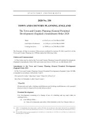 Town and Country Planning (General Permitted Development) (England) (Amendment) Order 2020