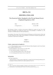 Electrical Safety Standards in the Private Rented Sector (England) Regulations 2020