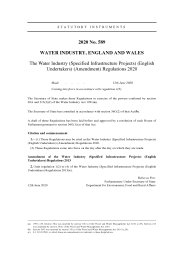 Water Industry (Specified Infrastructure Projects) (English Undertakers) (Amendment) Regulations 2020