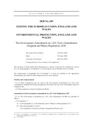 Environment (Amendment etc.) (EU Exit) (Amendment) (England and Wales) Regulations 2020