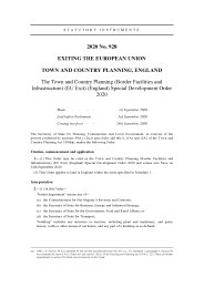 Town and Country Planning (Border Facilities and Infrastructure) (EU Exit) (England) Special Development Order 2020