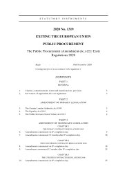 Public Procurement (Amendment etc.) (EU Exit) Regulations 2020