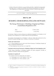 Energy Performance of Buildings (England and Wales) (Amendment) Regulations 2021