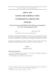Environment and Wildlife (Miscellaneous Amendments etc.) (EU Exit) Regulations 2020