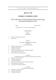 Ecodesign for Energy-Related Products and Energy Information Regulations 2021