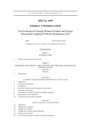Ecodesign for Energy-Related Products and Energy Information (Lighting Products) Regulations 2021