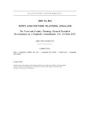 Town and Country Planning (General Permitted Development etc.) (England) (Amendment) (No.2) Order 2021 (Includes correction slips dated July 2021 and October 2021)