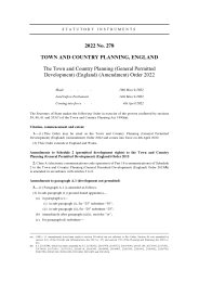 Town and Country Planning (General Permitted Development) (England) (Amendment) Order 2022