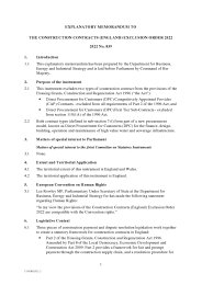 Explanatory Memorandum to the Construction Contracts (England) Exclusion Order 2022. SI 2022/839