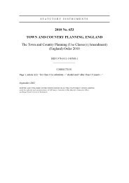 Town and Country Planning (Use Classes) (Amendment) (England) Order 2010 (Includes correction slip issued October 2022)