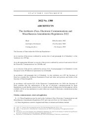 Architects (Fees, Electronic Communications and Miscellaneous Amendments) Regulations 2022