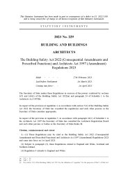 Building Safety Act 2022 (Consequential Amendments and Prescribed Functions) and Architects Act 1997 (Amendment) Regulations 2023