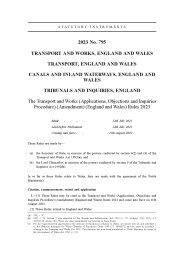 Transport and Works (Applications, Objections and Inquiries Procedure) (Amendment) (England and Wales) Rules 2023