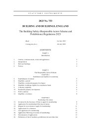 Building Safety (Responsible Actors Scheme and Prohibitions) Regulations 2023