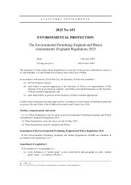 Environmental Permitting (England and Wales) (Amendment) (England) Regulations 2023
