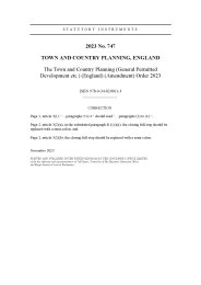 Town and Country Planning (General Permitted Development etc.) (England) (Amendment) Order 2023 (Includes correction slip issued November 2023)