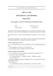 Equality Act 2010 (Amendment) Regulations 2023