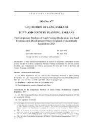 Compulsory Purchase of Land (Vesting Declarations and Land Compensation Development Order) (England) (Amendment) Regulations 2024