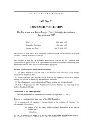 Furniture and Furnishings (Fire) (Safety) (Amendment) Regulations 2025