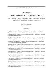 Town and Country Planning (Crown Development) (Urgent Applications) (Procedure) (England) Order 2025 (Includes correction slip issued May 2025)