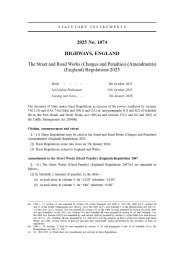 Street and Road Works (Charges and Penalties) (Amendments) (England) Regulations 2025
