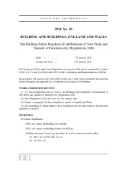 Building Safety Regulator (Establishment of New Body and Transfer of Functions etc.) Regulations 2026