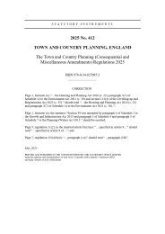 Town and Country Planning (Consequential and Miscellaneous Amendments) Regulations 2025 (Includes correction slip issued May 2025)