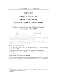 Infrastructure (Wales) Act 2024 (Consequential Amendments) Order 2025